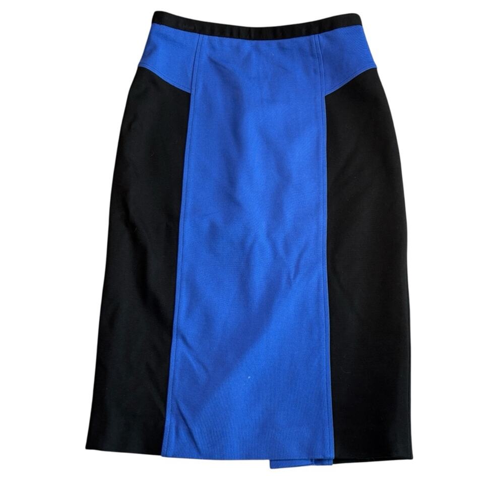 Pure Collection Colorblock Pencil Skirt ā Size 2,ā Black & Cobalt Blue, Elegant
